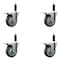 Service Caster 4'' Thermoplastic Rubber Swivel 1'' Expanding Stem Caster Set Total Lock Brake, 4PK SCC-EXTTL20S414-TPRB-1-4 - alternate 1